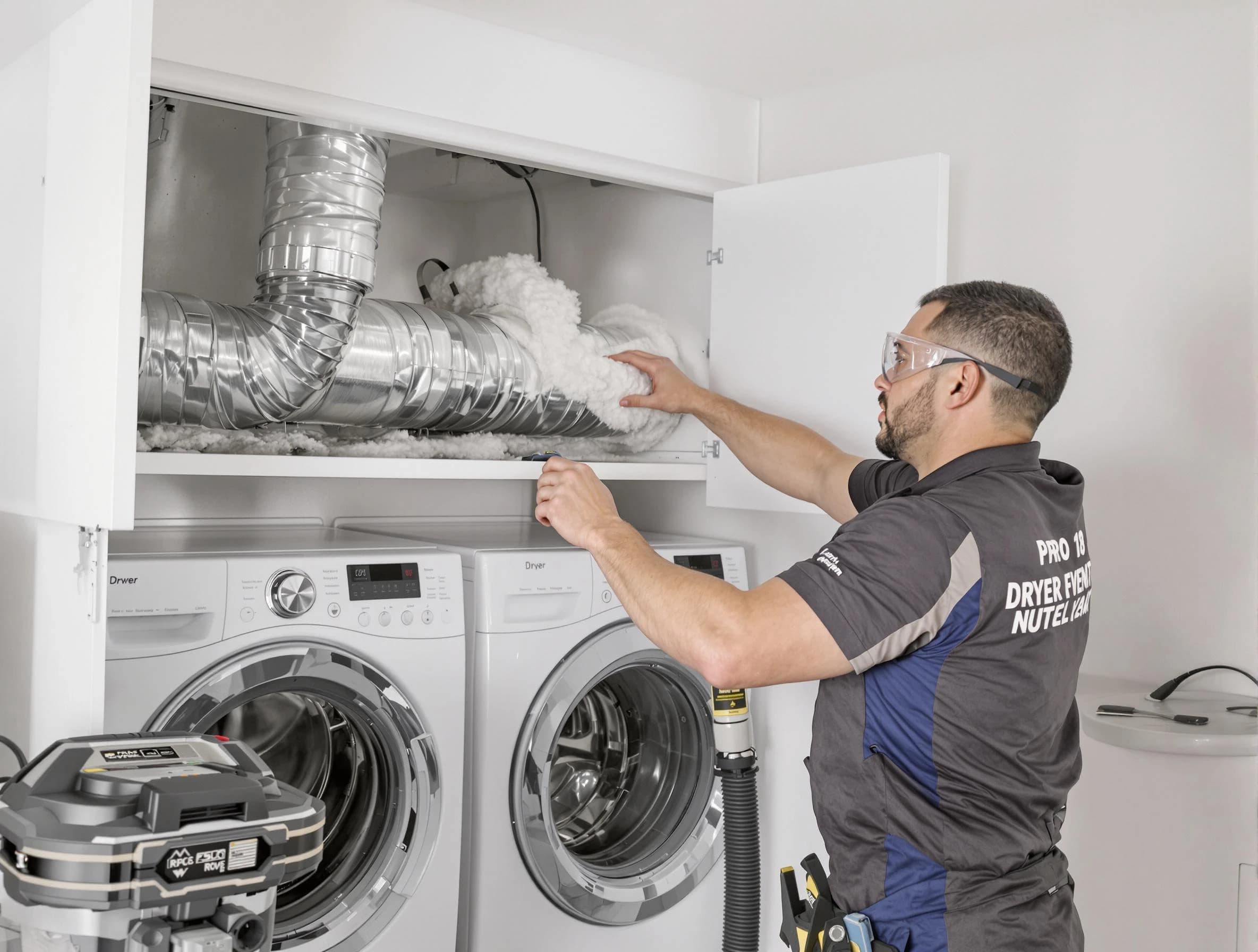 McLoud Dryer Vent Cleaning certified technician performing specialized gas dryer vent cleaning in McLoud