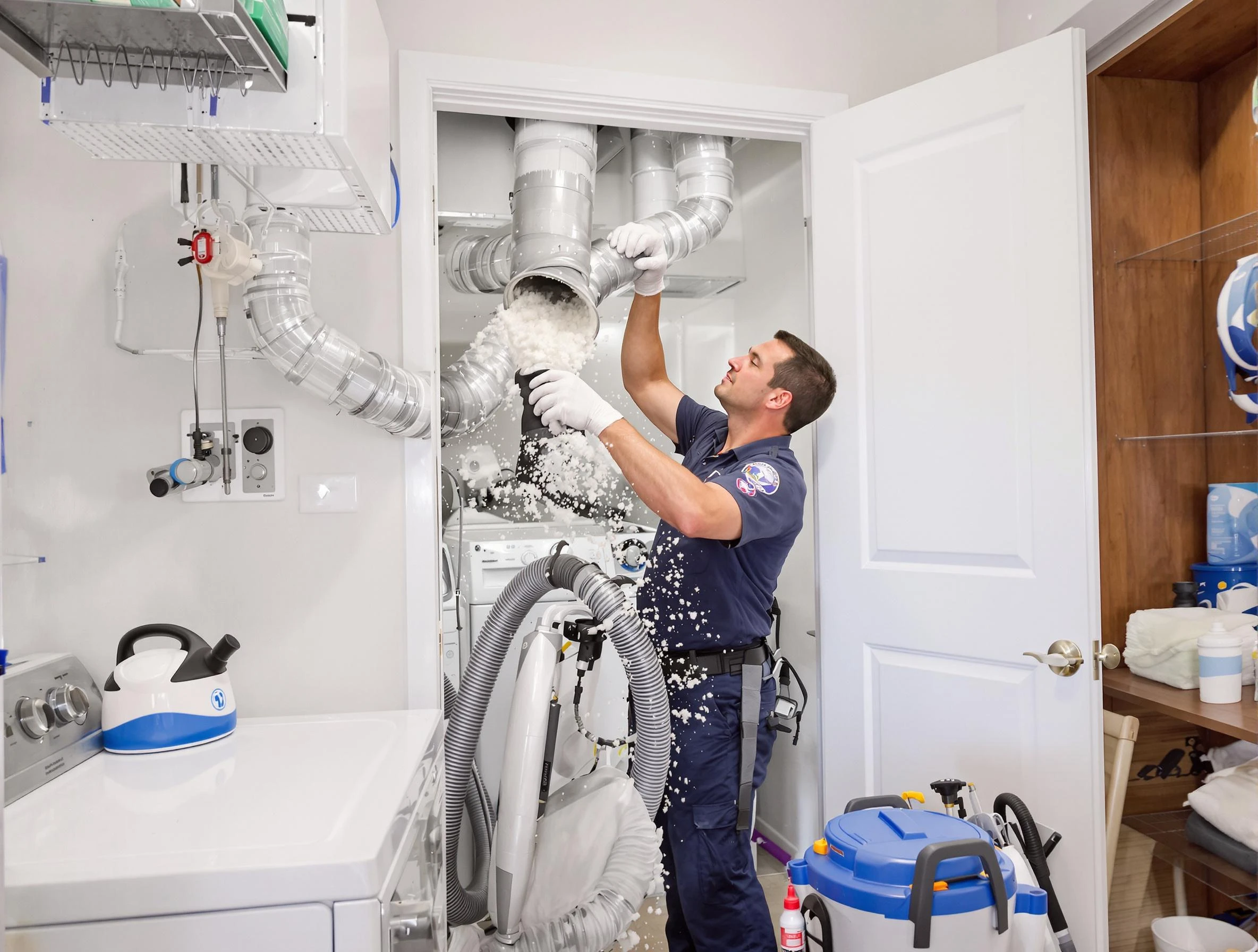 McLoud Dryer Vent Cleaning technician delivering thorough residential dryer vent cleaning service in McLoud